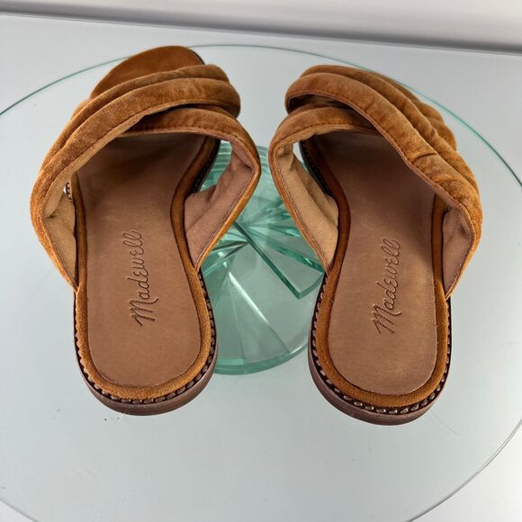 Madewell Skyler Slide Sandals Size 5.5 Brown Suede Leather Slip On - Picture 3 of 8